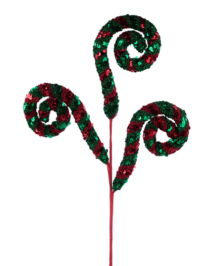 28" Sequin Lace Coil Red Green