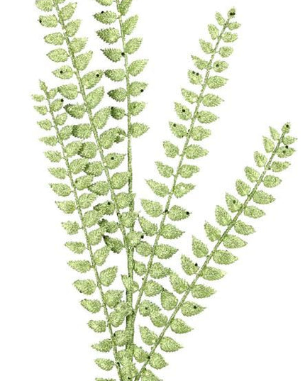 37" Lime Green Glitter Fern Spray