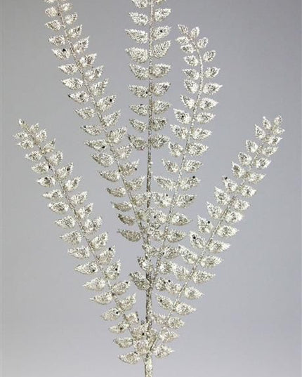37" Champagne Glitter Fern Spray