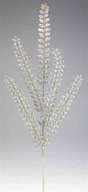 37" Champagne Glitter Fern Spray