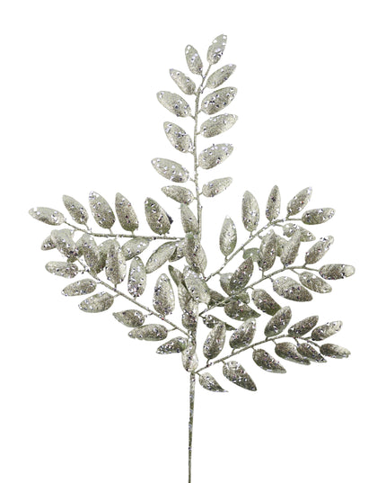 21" Glitter Honey Locust Spray Dark Sage