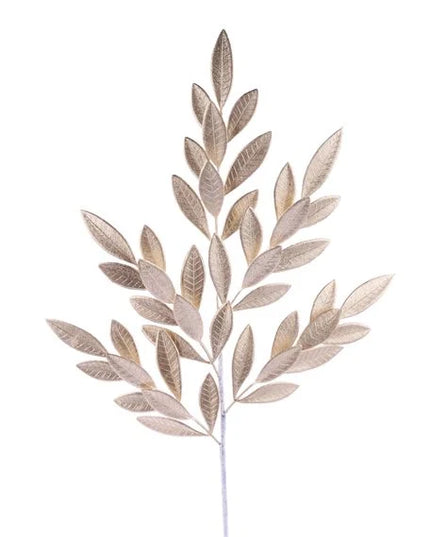 32" Glitter Bay Leaf Spray