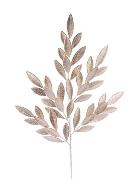 32" Glitter Bay Leaf Spray