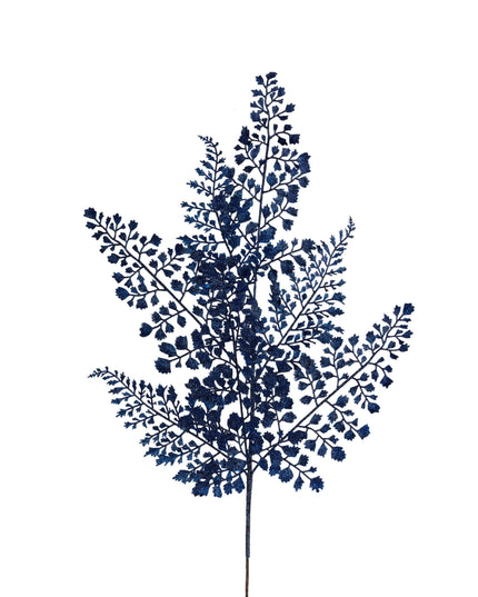 23" Glitter Maidenhair Fern Spray Navy