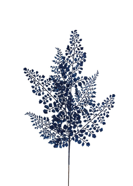 23" Glitter Maidenhair Fern Spray Navy