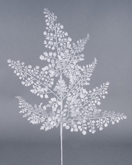 23" Glitter Maidenhair Fern Spray Silver