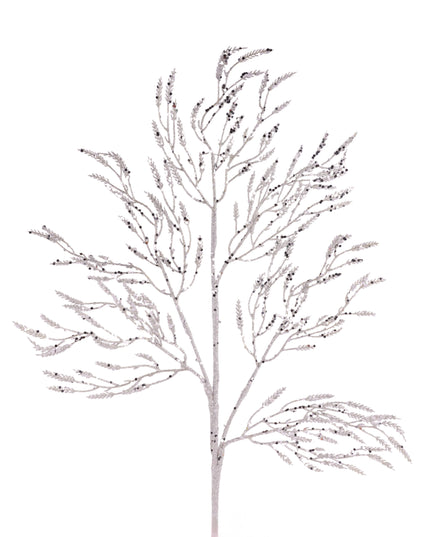 Silver Glitter Wild Twig Spray