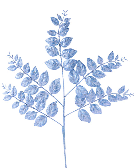 28" Glitter Leaf Spray