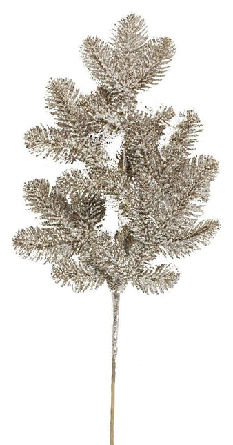 20" Glittered Noble Fir Spray