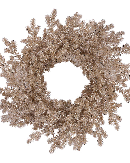 24" Glitter Spruce Champagne Wreath