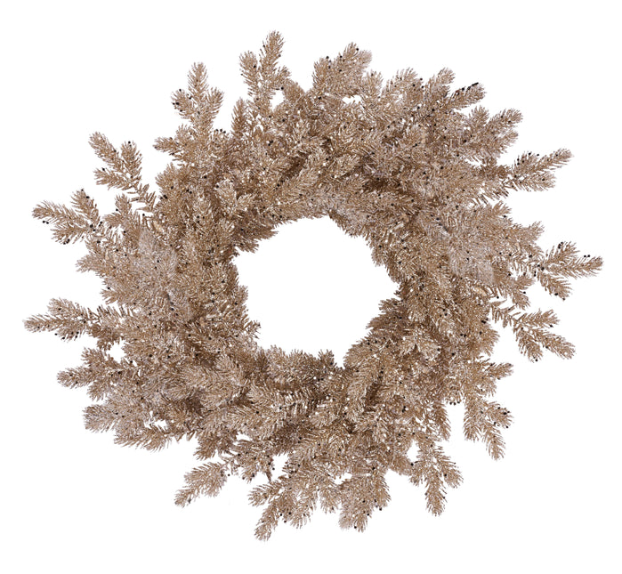 24" Glitter Spruce Champagne Wreath