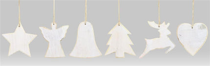 ORNAMENT - WHITEWASH WOOD CUTOUT