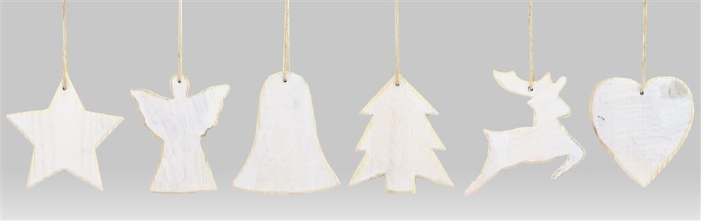 ORNAMENT - WHITEWASH WOOD CUTOUT