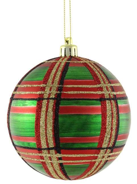 100mm Glitter Plaid Ball