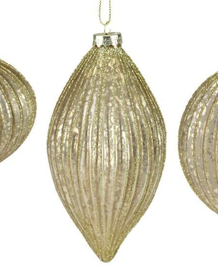 Asst 4-6" Glass Champagne Ornament