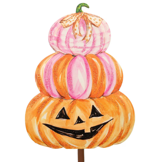 Becks Pink Pumpkin Stack Finial