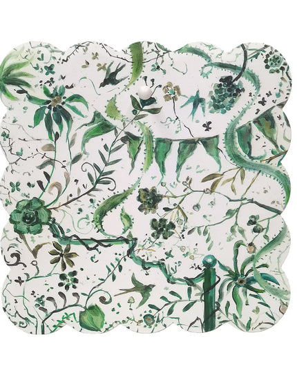 Green Chinoiserie Scallop Display Board