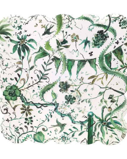 Large Green Chinoiserie Scallop Display Board