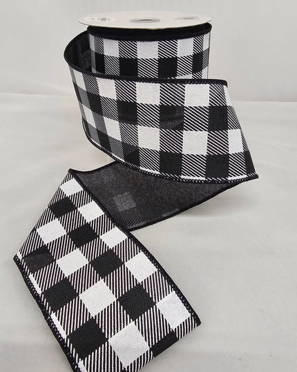 2.5"x10Y Black Plaid Ribbon image 0