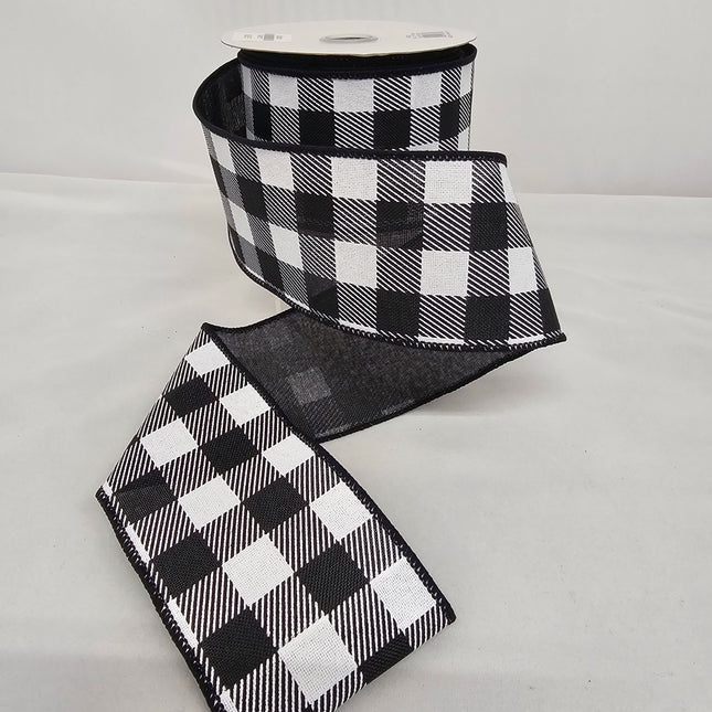 2.5"x10Y Black Plaid Ribbon image 0