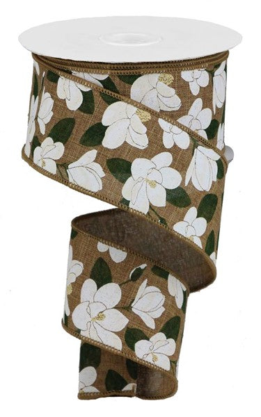 2.5" x 10yd Magnolia On Royal image 0