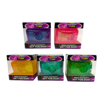 Fun Doh Squish & Squeeze Sparkle Cube MYSTERY PICK