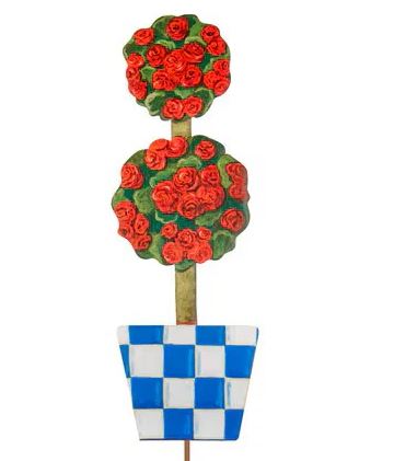 Checkered Pot Geranium Topiary
