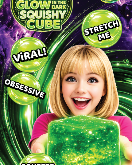 Fun Doh Glow in the Dark Squishy Sparkle Cube