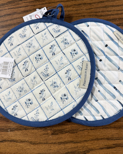 Blue Florals Hot Pads Set of 2 image 1