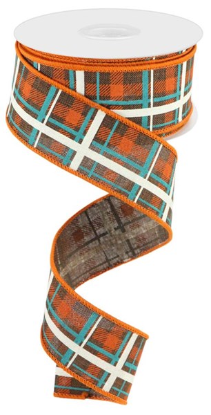 1.5" x 10yd Printed Plaid/Royal image 0