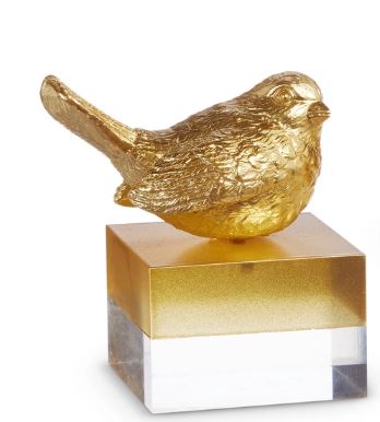 5" Gold Bird On Two Toned Block