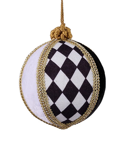 4"Dia Harlequin/Velvet Ornament
