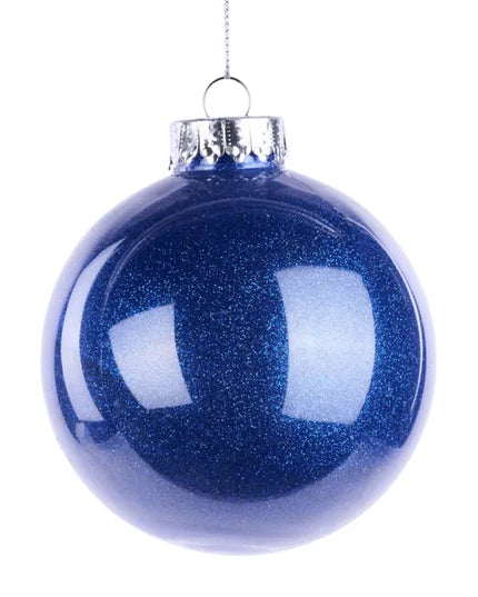 100mm Lacquer Look Glitter Ball Ornament