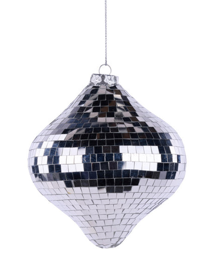 110MM SILVER MIRROR ONION ORNAMENT image 0