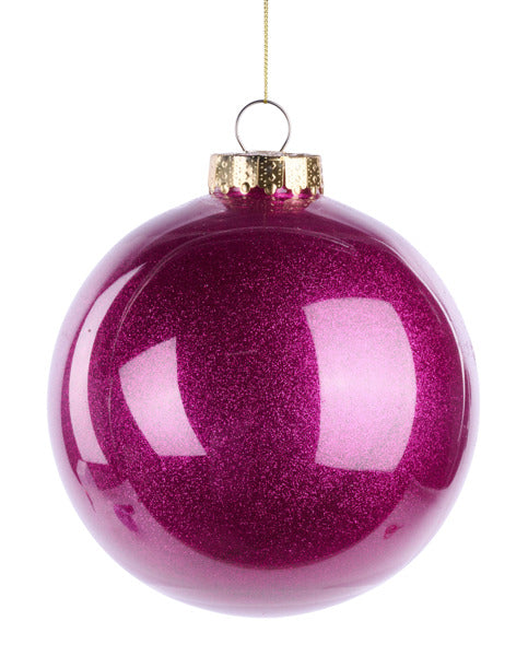 150MM GLITTER LOOK ORNAMENT HOT PINK image 0