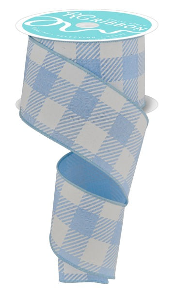 2.5" x 10yd Large Striped Check On Royal image 0