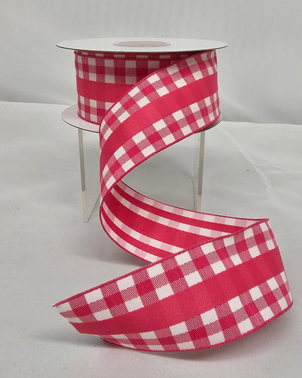 1.5"x10Y Pink Gingham Ribbon image 0