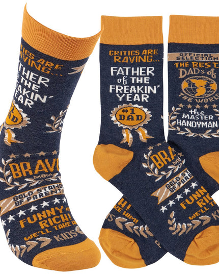 Father of the Freakin Year Socks image 0