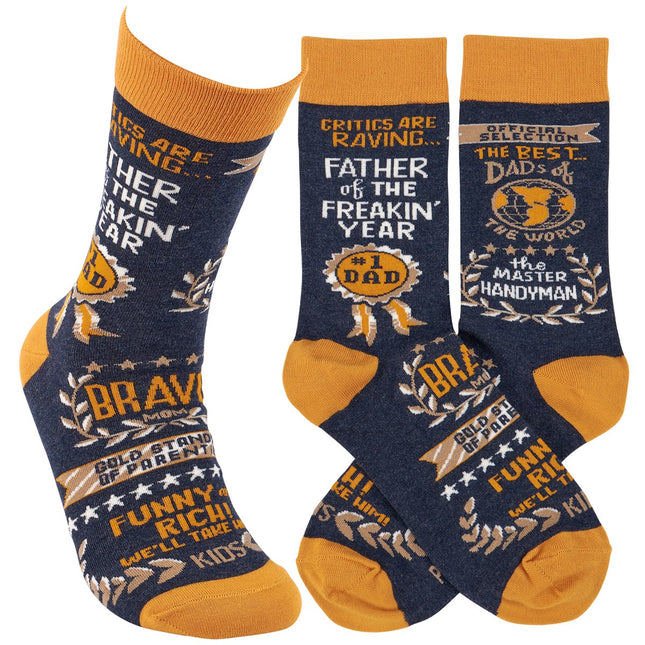 Father of the Freakin Year Socks image 0