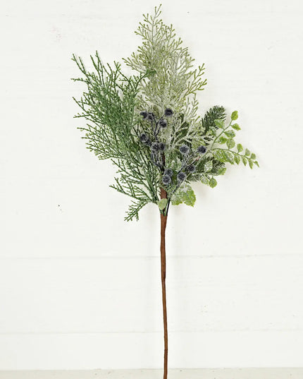 24in Spray-Sparkled Blue Berry and Mix Pines