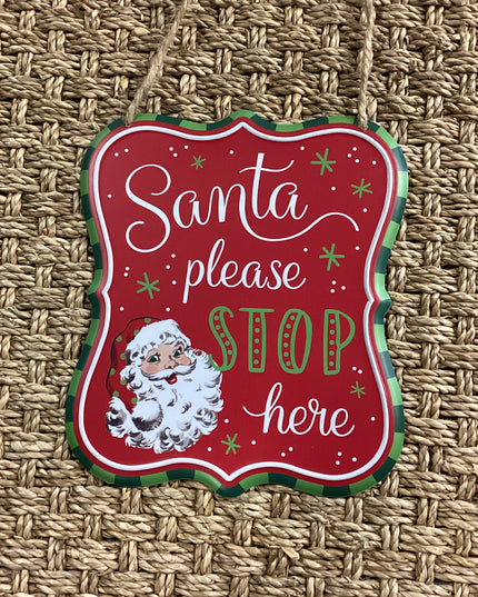 Santa Please Stop Here Sign image 0