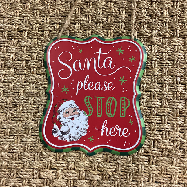 Santa Please Stop Here Sign image 0