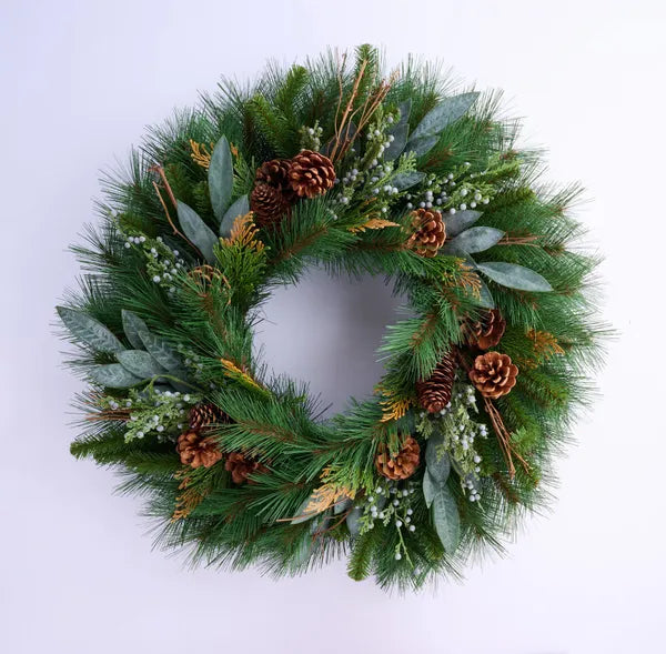 24"Dia Mixed Pine/Laurel/Cedar Wreath