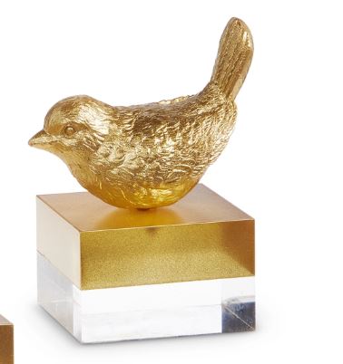 5" Gold Bird On Two Toned Block