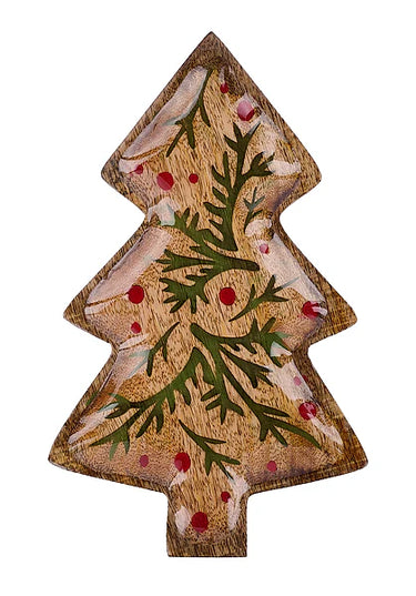 13"H x 8.25"W Mango Wood Tree Shape Tray
