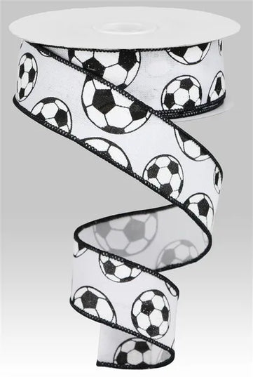 1.5" x 10yd Glitter Soccer Ball/Royal