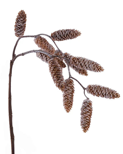 29.5"L Hanging Frosted Pinecone Spray