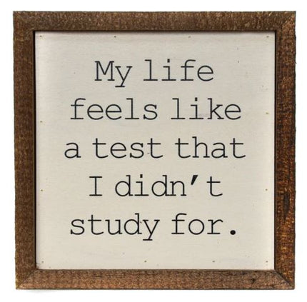 My Life Feels Like A Test Sign