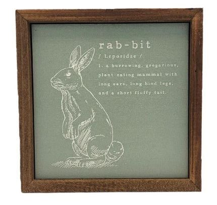 Rabbit Easter Decor Spring Sign