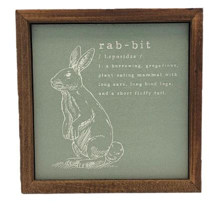 Rabbit Easter Decor Spring Sign